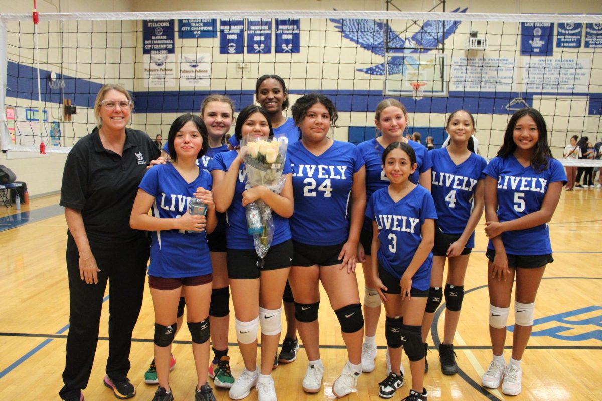 7th grade team with their coach Susan Stuart after winning the game