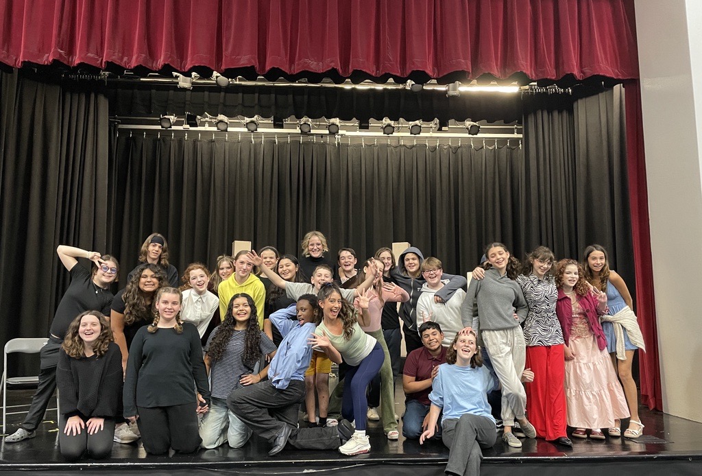 Ms. Gang with her students competing in UIL with their play "The Audition" 